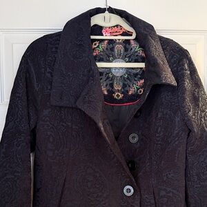 Desigual Black & Blue Textured Women's coat